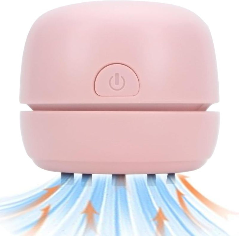 Desktop Vacuum Cleaner USB Recharging, Portable Mini Vacuum Cleaner for Cleaning Eraser Crumbs, Dust, Crumbs, Computer Keyboard and Car (Pink)