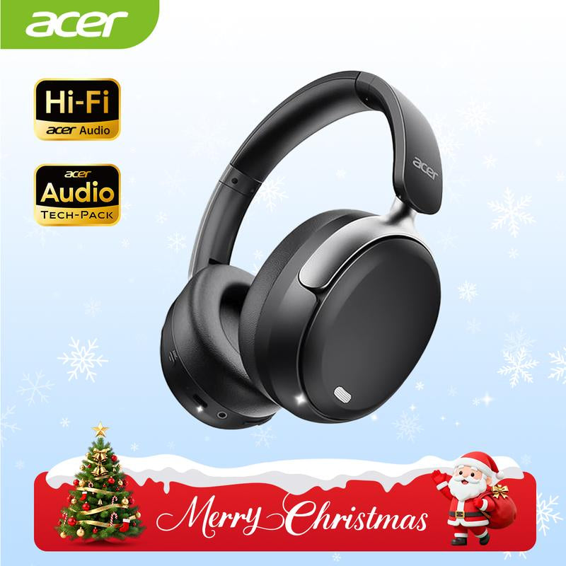 [Christmas Gifts] Acer OHR516 Active Noise Cancelling Headphones Over-Ear Bluetooth 5.4 Wireless 60H Playtime Low Latency Game Mode USB-C Charging for Work Travel Gym Office Home