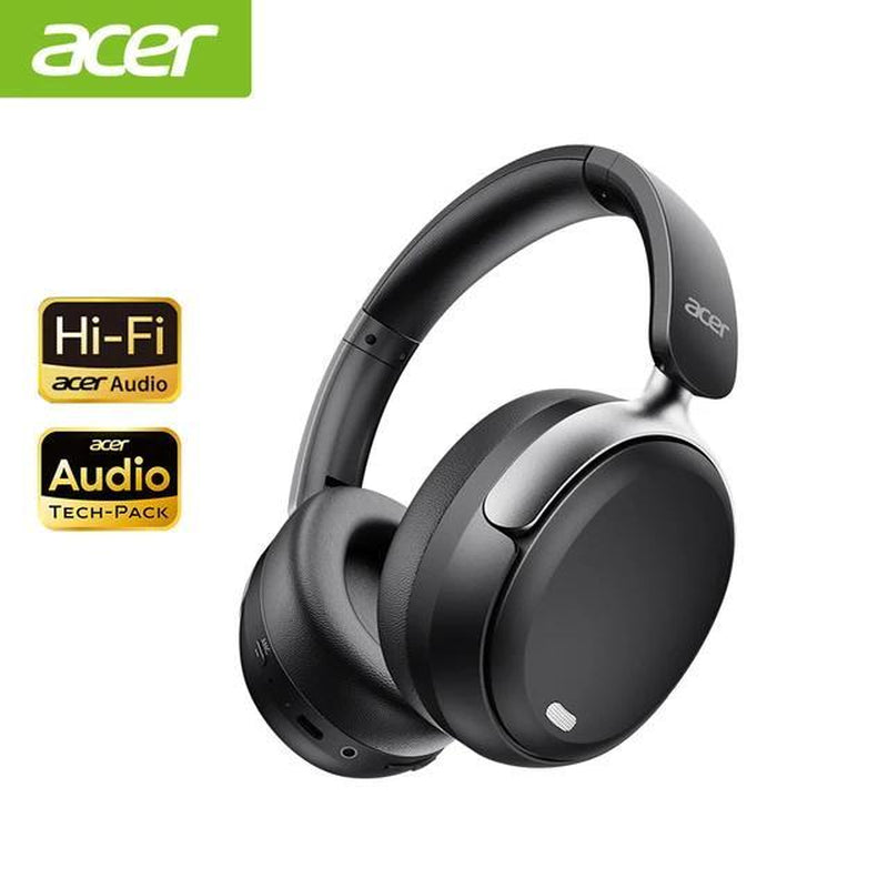 [Christmas Gifts] Acer OHR516 Active Noise Cancelling Headphones Over-Ear Bluetooth 5.4 Wireless 60H Playtime Low Latency Game Mode USB-C Charging for Work Travel Gym Office Home