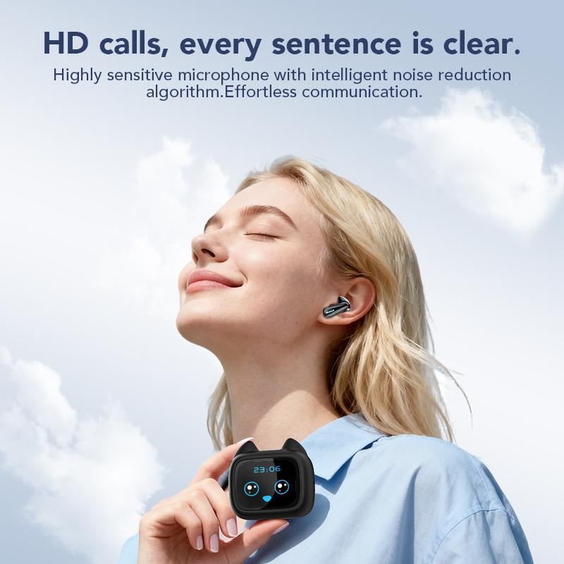 MINISO MS102 Bluetooth Headphones 6.0 with LED Display High-Fidelity Wireless IPX5 Waterproof Noise-Canceling Microphone Stereo In-Ear for Office Sports Study