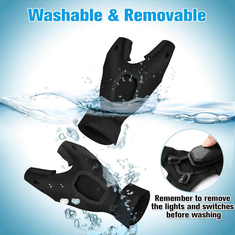 Hinshark Fathers Gifts for Men, LED Flashlight Gloves Rechargeable, Dad Gifts for Fathers Day, Birthday Gifts for Dad Husband Grandpa Boyfriend, Unique Camping Fishing Gifts Cool Gadgets Tools Hinshark