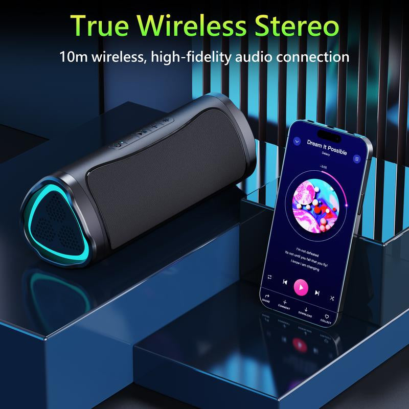 Portable Bluetooth Speaker with HD Sound BT5.3 & TWS Pairing Suitable for Home Party Outdoor Beach Ideal as Electronic Gadgets Birthday Gift