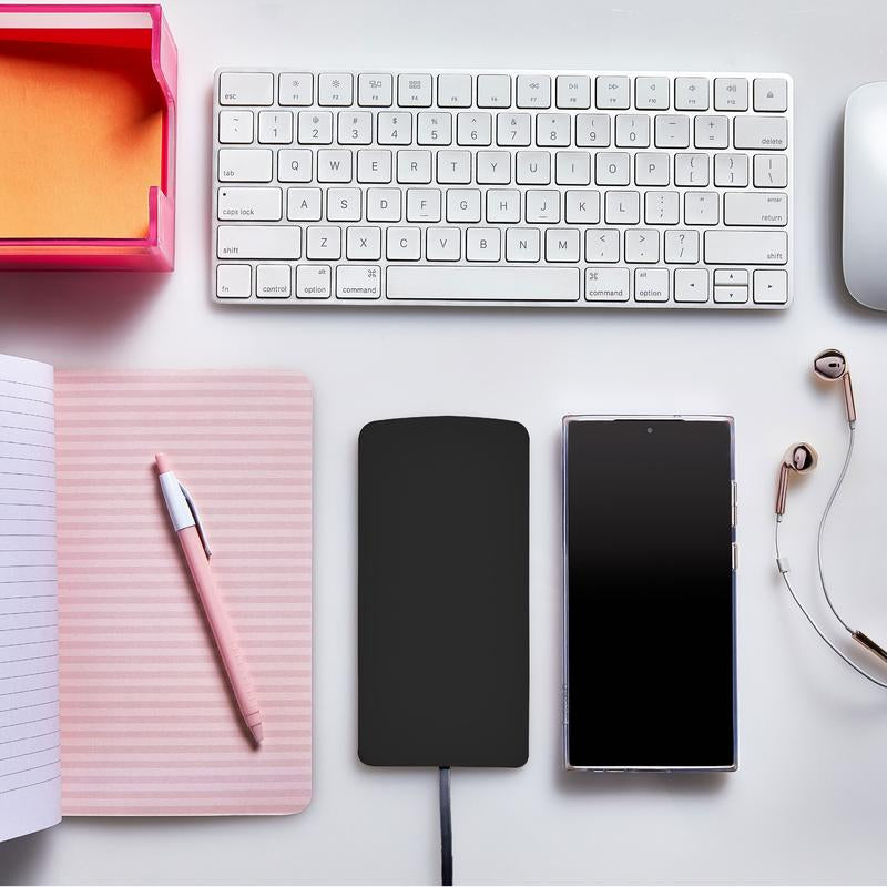 IT'S JUST SMART IJS 15W Ultra-Slim Wireless Charger Fast Qi Universal Charging Pad for Iphone Samsung & All Qi-Enabled Devices Black