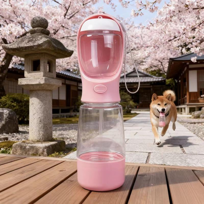 3In1 Pet Water Bottle - Portable 20Oz Leak Proof Container with Poop Bag Dispenser, Ideal for Travel, Hiking, and Outdoor Use