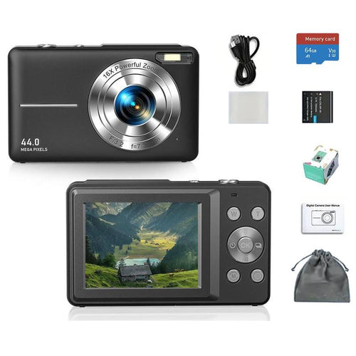 16X Digital Camera, Rechargeable 1080P FHD Camera, High Speed TF Storage Card, 1 Count Digital Point and Shoot Camera with 16X Zoom anti Shake for Boys Girls, Tech Gadgets