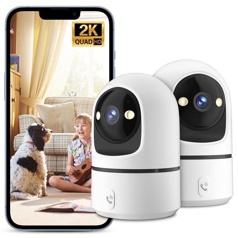 Baby Indoor Security Camera 1296P, Wireless Wifi Home Surveillance Camera, Pet/Baby Monitor Camera, 360° Pan-Tilt Rotation, 2.4Ghz Wifi, One-Touch Calling, Pet/Baby Monitoring, Two-Way Audio, Pet/Home Security Camera Motion Detection Magnetic