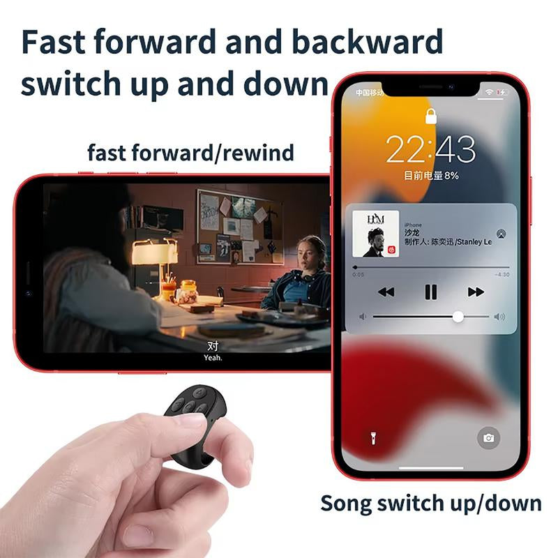 Fingertip Wireless Bluetooth Remote Control, Remote Control for Tiktok Scrolling Ring Remote Control, Remote Control App Page Turner, Scrolling Rings Rechargeable Camera Remote