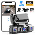 BCUOZ 4-Channel Dash Cam with Enhanced Night Vision Stable Wifi High-Durability Shell 3" IPS Screen 1080P Car DVR 32GB Sd Card GPS Parking Mode Loop Recording