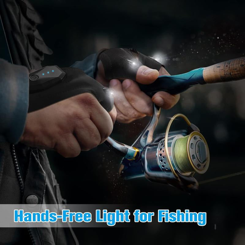 Hinshark Fathers Gifts for Men, LED Flashlight Gloves Rechargeable, Dad Gifts for Fathers Day, Birthday Gifts for Dad Husband Grandpa Boyfriend, Unique Camping Fishing Gifts Cool Gadgets Tools Hinshark