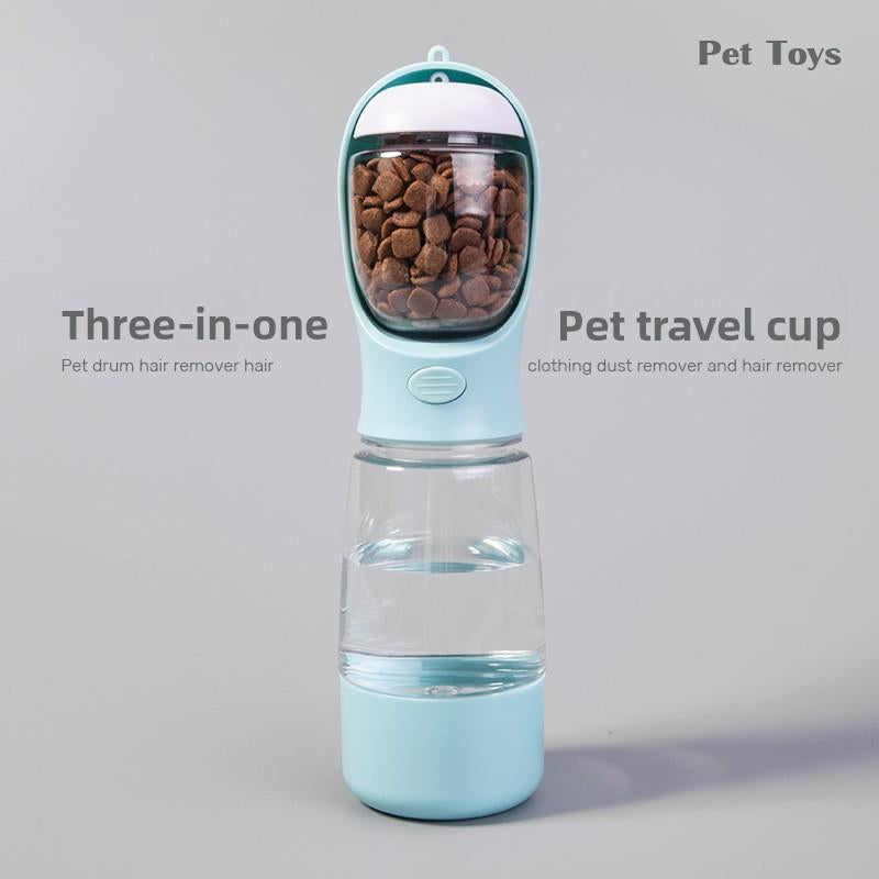 3In1 Pet Water Bottle - Portable 20Oz Leak Proof Container with Poop Bag Dispenser, Ideal for Travel, Hiking, and Outdoor Use