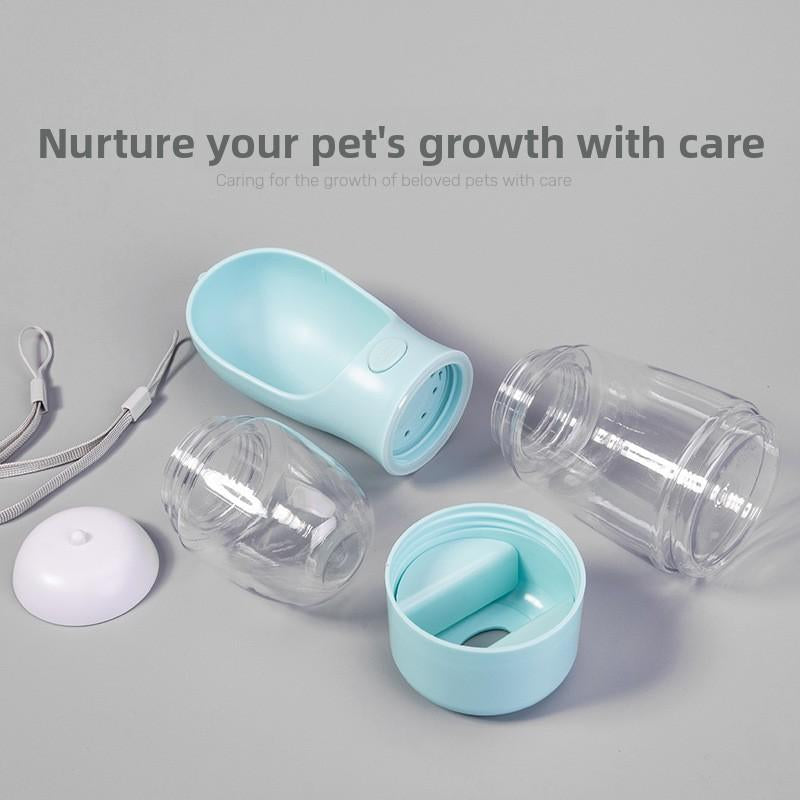 3In1 Pet Water Bottle - Portable 20Oz Leak Proof Container with Poop Bag Dispenser, Ideal for Travel, Hiking, and Outdoor Use