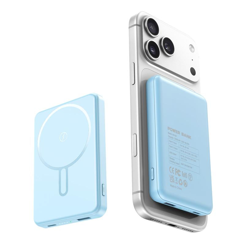 Crazywhale Power Bank Ultra Slim 12000Mah Magsafe Portable Charger 3-In-1 Magnetic Battery Pack PD 22.5W Card-Size Magnetic Battery Pack for Iphone 17 Pro Max /17 Air/16/15/14/13/12 Ipad Android Gadgets