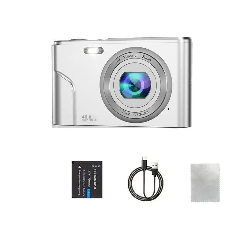 16X Digital Camera, Rechargeable 1080P FHD Camera, High Speed TF Storage Card, 1 Count Digital Point and Shoot Camera with 16X Zoom anti Shake for Boys Girls, Tech Gadgets