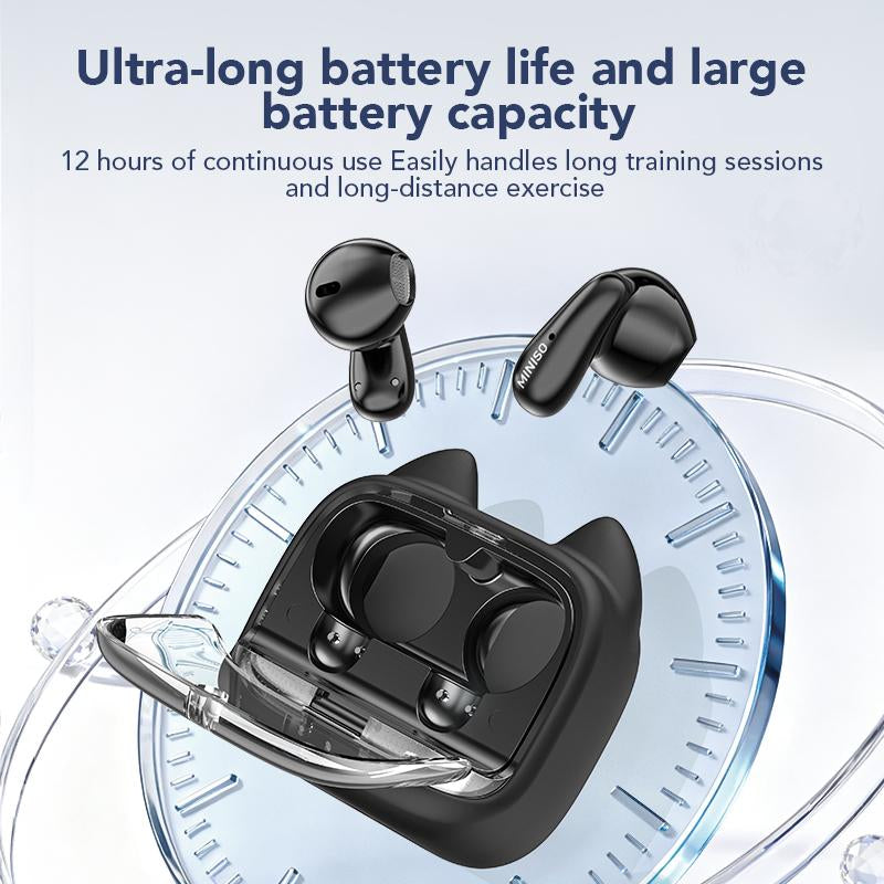 MINISO MS102 Bluetooth Headphones 6.0 with LED Display High-Fidelity Wireless IPX5 Waterproof Noise-Canceling Microphone Stereo In-Ear for Office Sports Study