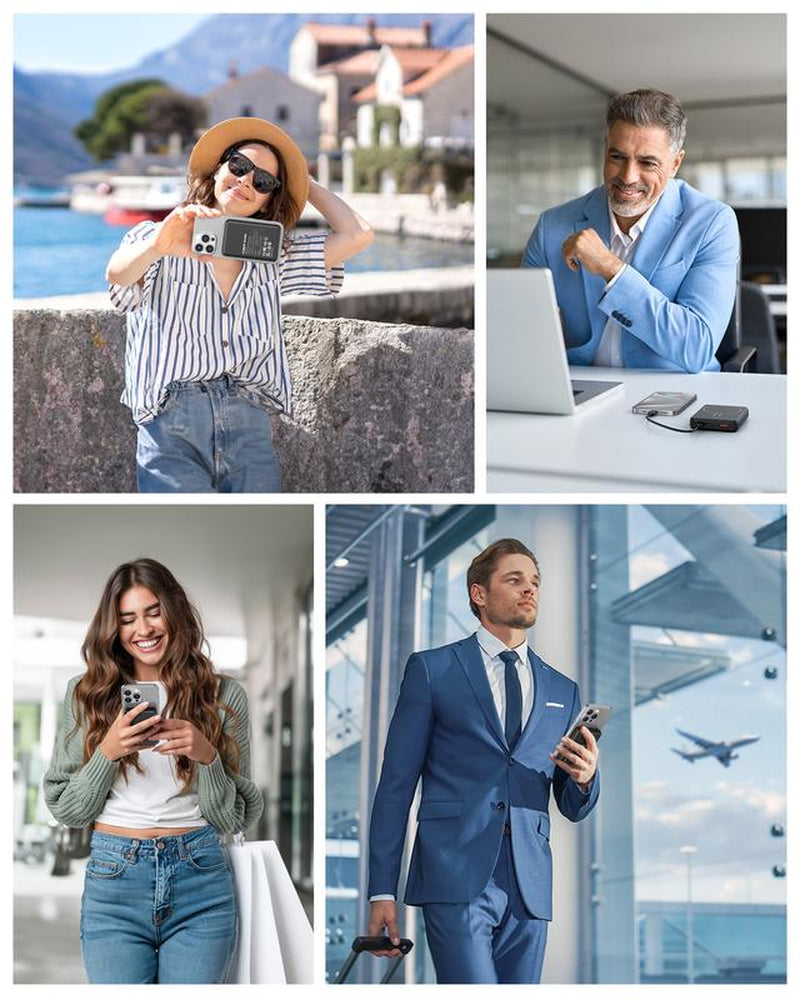 Crazywhale Power Bank Ultra Slim 12000Mah Magsafe Portable Charger 3-In-1 Magnetic Battery Pack PD 22.5W Card-Size Magnetic Battery Pack for Iphone 17 Pro Max /17 Air/16/15/14/13/12 Ipad Android Gadgets