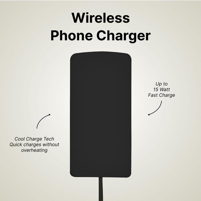 IT'S JUST SMART IJS 15W Ultra-Slim Wireless Charger Fast Qi Universal Charging Pad for Iphone Samsung & All Qi-Enabled Devices Black